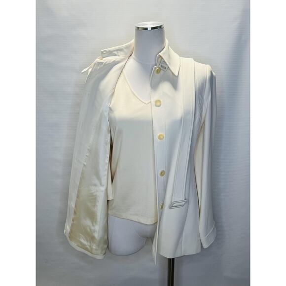 Linda Allard Ellen Tracy Blazer Womens 2 Silk Blend Belted Jacket Set XS Top - Picture 3 of 16